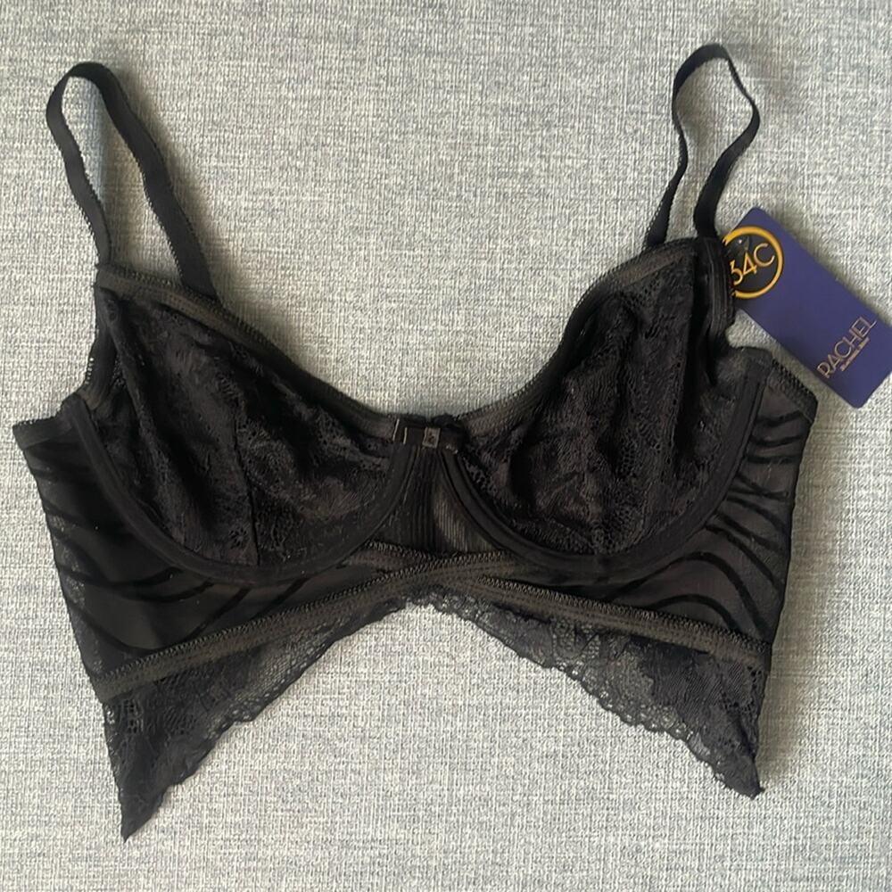 Rachel Roy 34C Lace Sexy Bra Lingerie in Black NWT